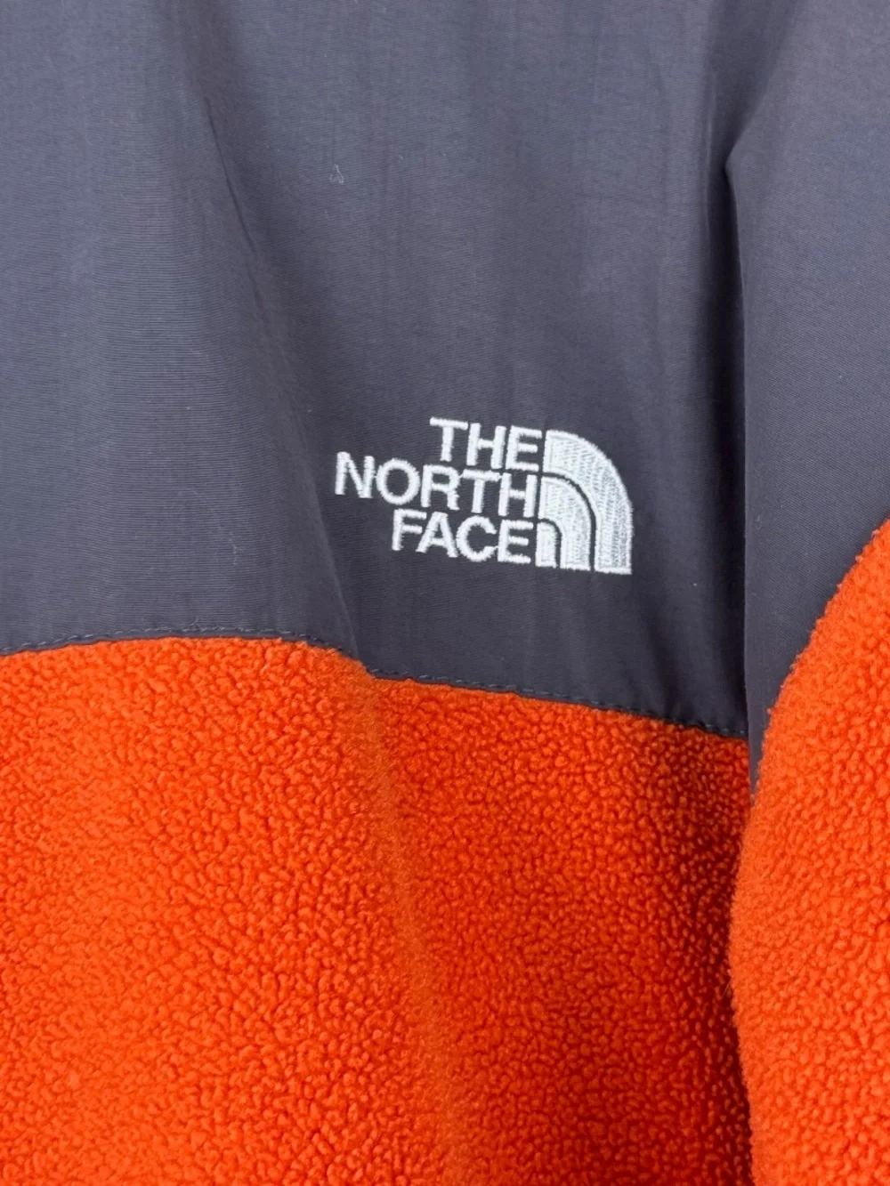 The North Face Men’s Denali Polartec Fleece Full Zip Jacket Orange Gray XL